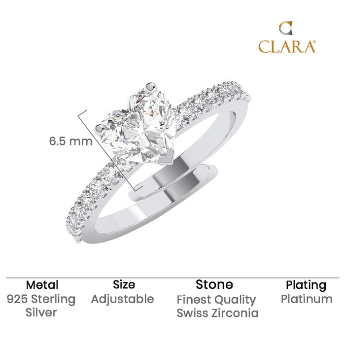 Silver Karine Heart Solitaire Promise Ring