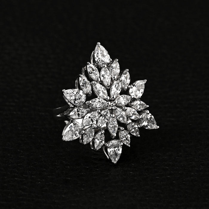 Clara 925 Sterling Silver Kayra Adjustable Cocktail Ring