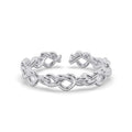 CLARA Pure 925 Sterling Silver Knotted Heart Finger Ring