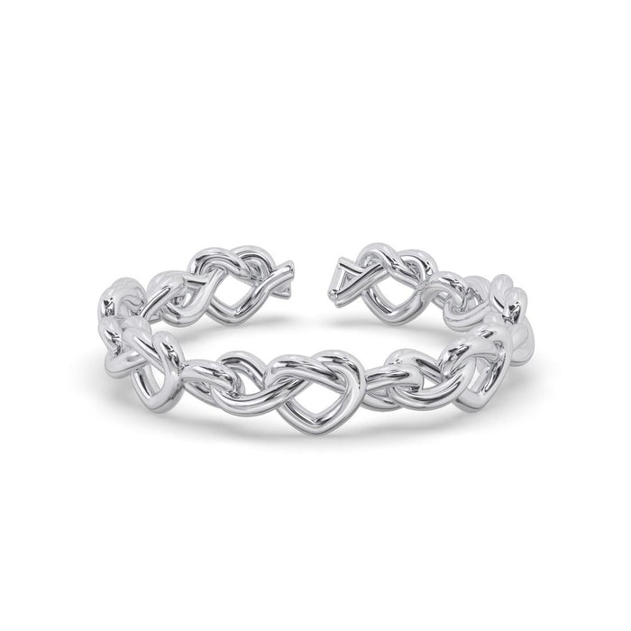 CLARA Pure 925 Sterling Silver Knotted Heart Finger Ring