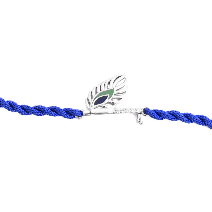 Silver Krishna Rakhi with Roli Chawal for Bhai Brothers