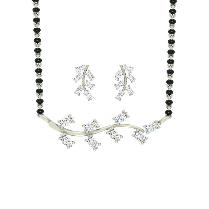 Silver Leaf Mangalsutra Jewellery Set