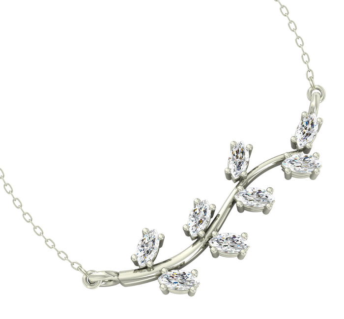CLARA 925 Sterling Silver Rhodium Plated Leaf Pendant with Chain Gift for Women & Girls