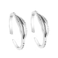 CLARA 925 Sterling Silver Leaf Toe Rings Pair