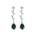 Silver Leafy Green Dangler Earrings