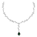 Silver Leafy Green Necklace