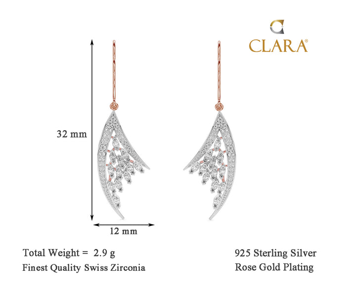 CLARA 925 Sterling Silver Lily Dangler Earrings