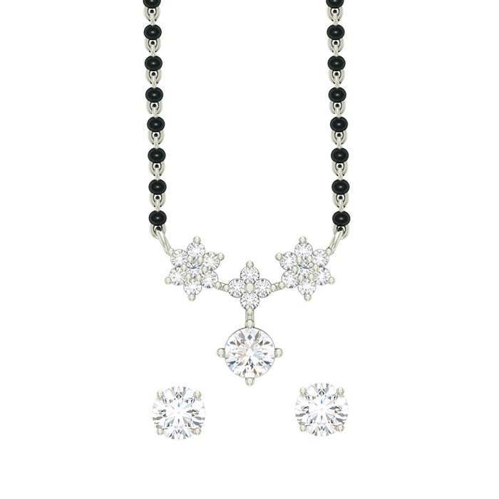 Silver Lily Mangalsutra Jewellery Set