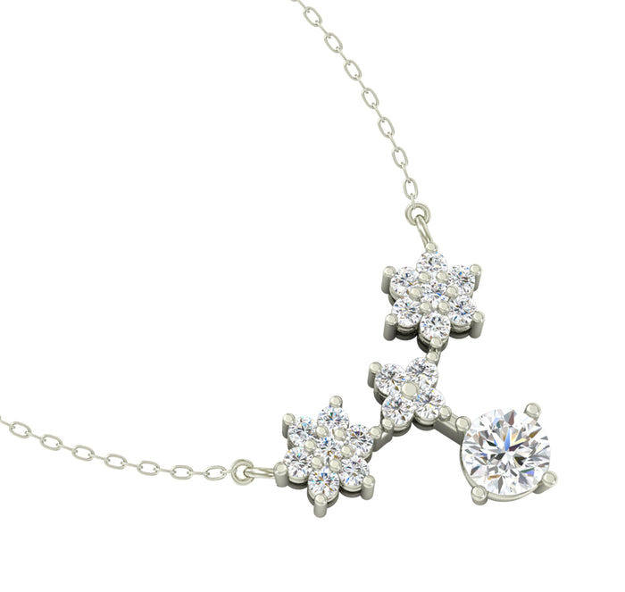 CLARA 925 Sterling Silver Rhodium Plated Lily Pendant with Chain Gift for Women and Girls
