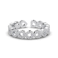 CLARA Pure 925 Sterling Silver Line of Heart Finger Ring