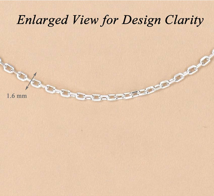 Clara Anti-Tarnish 92.5 Sterling Silver Link Chain Necklace in 16 18 24 inches for Women & Girls