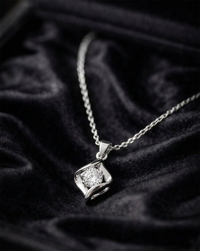 Silver Livia Solitaire Pendant with Chain