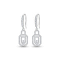 Silver Lock Drop Earrings