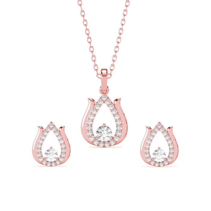 Silver Lotus Jewellery Set