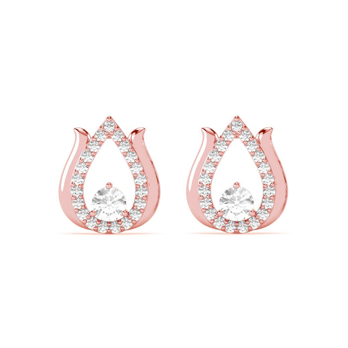 Silver Lotus Stud Earrings