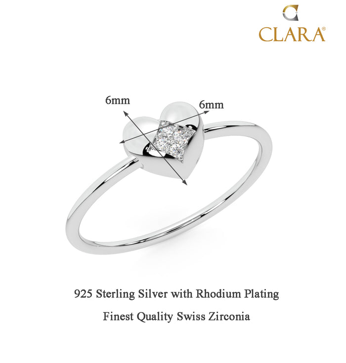CLARA 925 Sterling Silver Love Ring