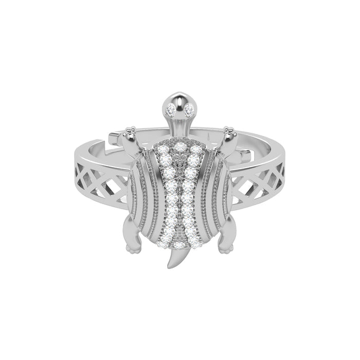 Silver Lucky Tortoise Turtle Men Ring