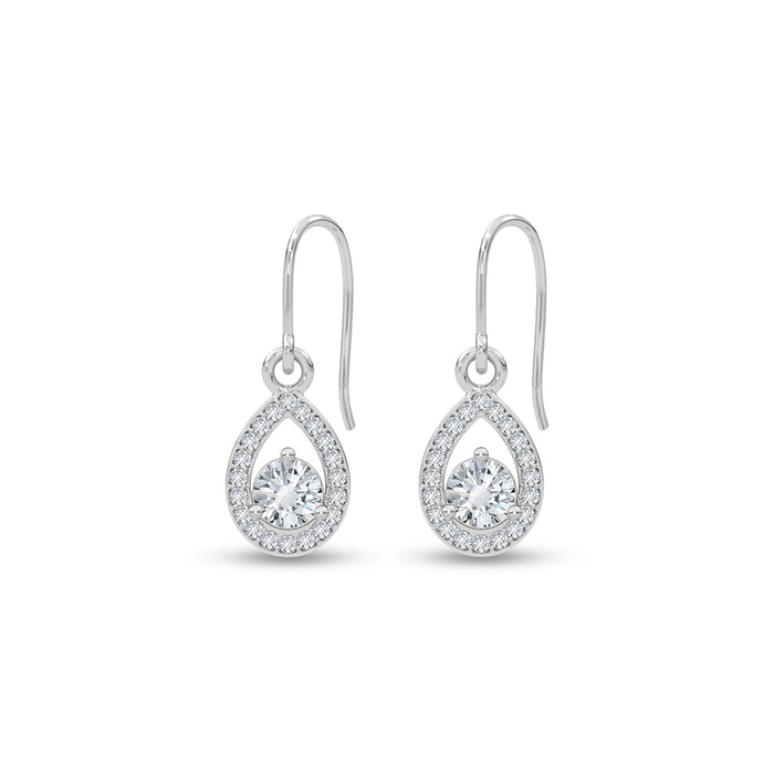 Silver Luna Drop Earrings