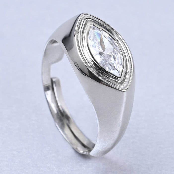 CLARA Real 925 Sterling Silver Marquise Band Ring