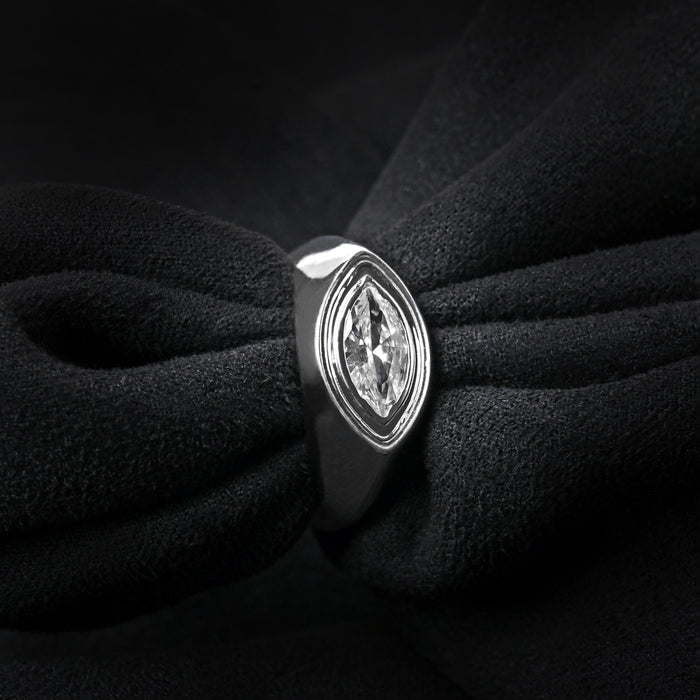CLARA Real 925 Sterling Silver Marquise Band Ring