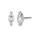 CLARA 925 Sterling Silver Marquise Studs Earrings Gift for Kids Girls