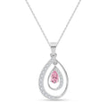 Silver Meconi Pink Pendant with Chain
