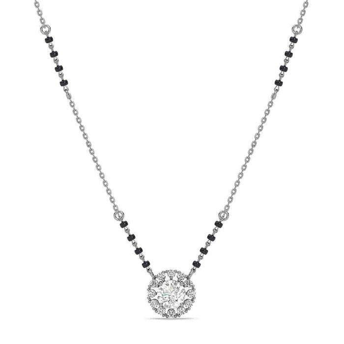 Silver Medha Round Solitaire Mangalsutra