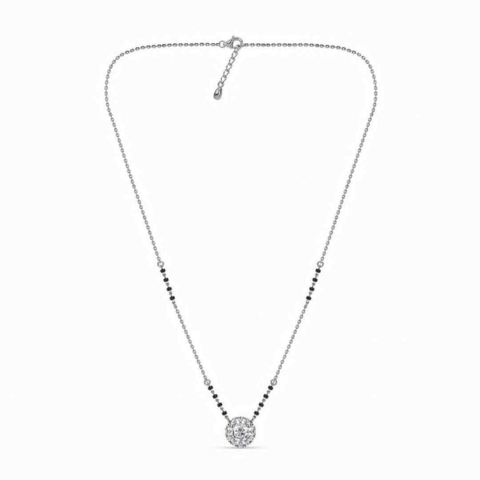 Silver Round Solitaire Mangalsutra