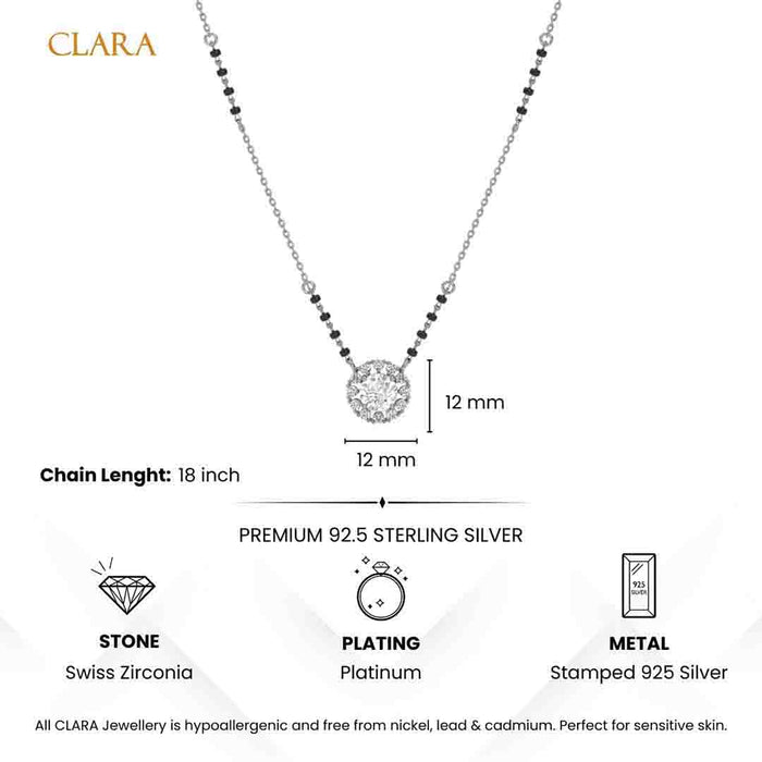 Silver Round Solitaire Mangalsutra