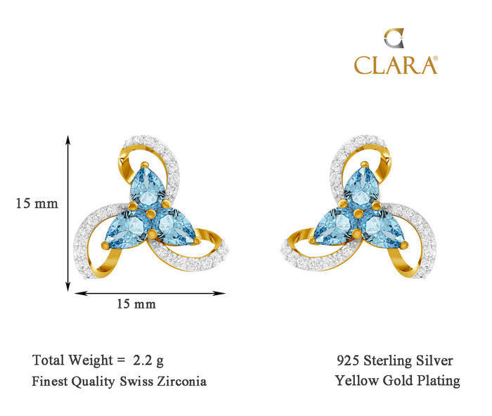 CLARA 925 Sterling Silver Melba Earrings with Screw Back