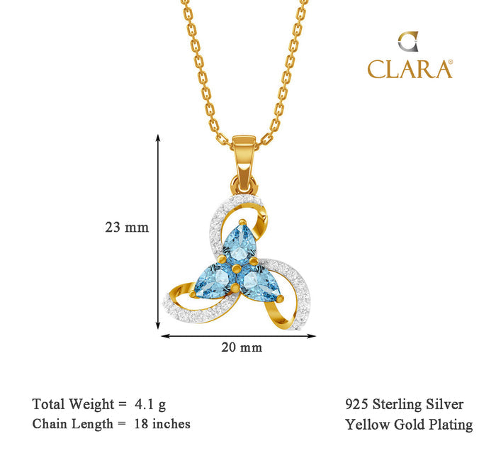 CLARA 925 Sterling Silver Melba Pendant Chain Necklace