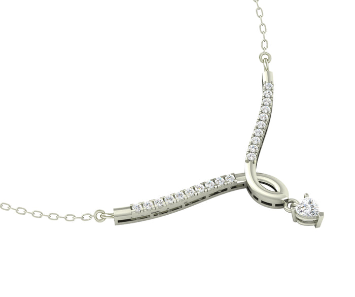 CLARA 925 Sterling Silver Rhodium Plated Mila Pendant with Chain Gift for Women and Girls