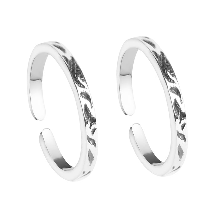 CLARA 925 Sterling Silver Mila Toe Rings Pair