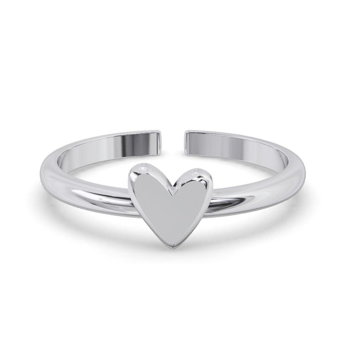 CLARA Pure 925 Sterling Silver  Minimal Heart Finger Ring