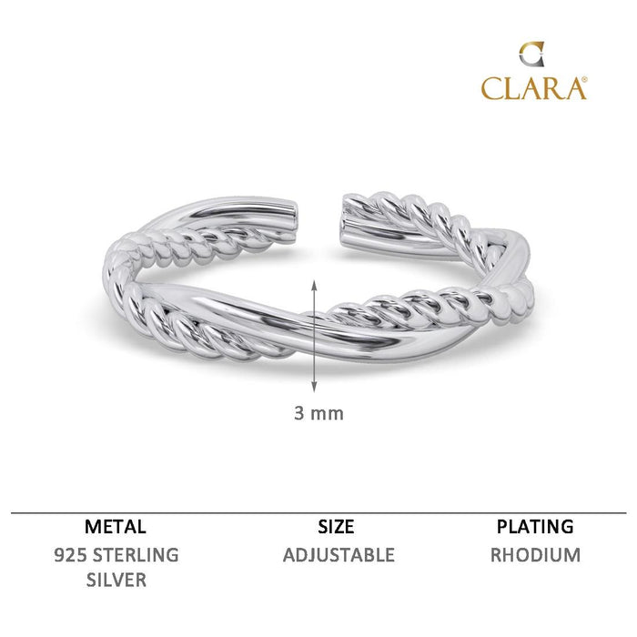 CLARA Pure 925 Sterling Silver Minimal Office Wear Finger Ring