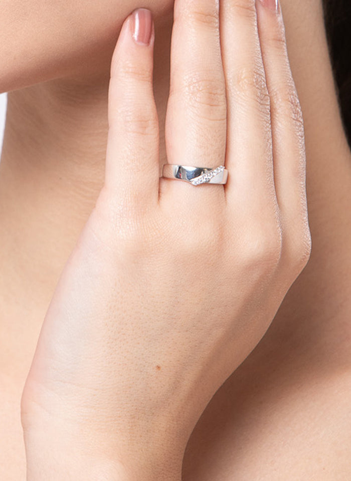 CLARA Pure 925 Sterling Silver Monte Adjustable Ring Gift for Women and Girls