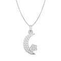 CLARA 925 Sterling Silver Moon Star Pendant Chain Necklace