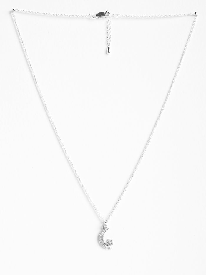 CLARA 925 Sterling Silver Moon Star Pendant Chain Necklace