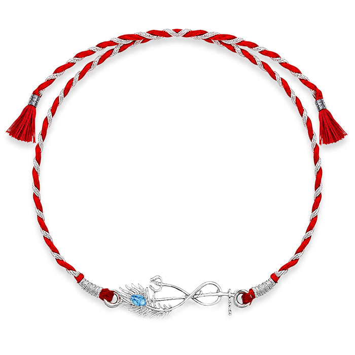Silver Morpankh Infinity Rakhi