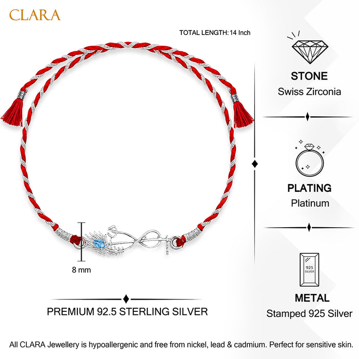 Silver Morpankh Infinity Rakhi
