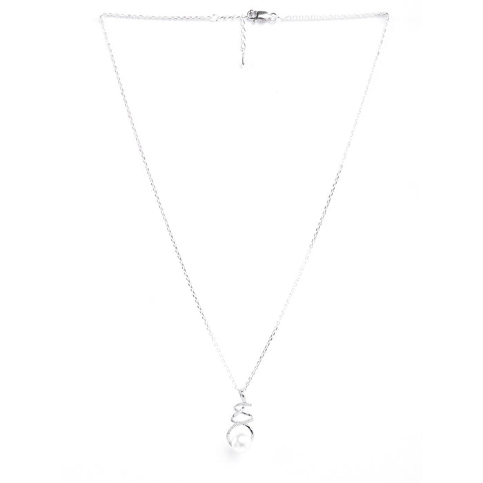 Silver Morsal Real Pearl Pendant Chain