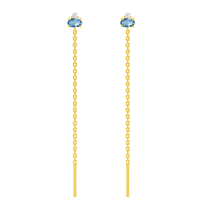 Silver multi color Sui Dhaga Threader Earrings