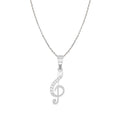 CLARA 925 Sterling Silver Music Pendant Chain Necklace