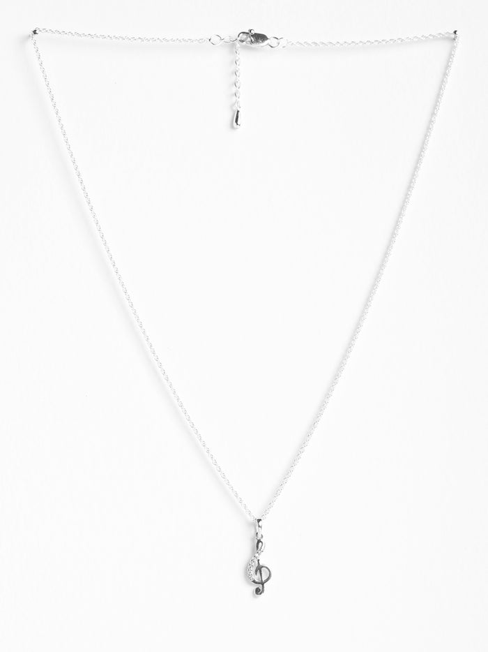 CLARA 925 Sterling Silver Music Pendant Chain Necklace