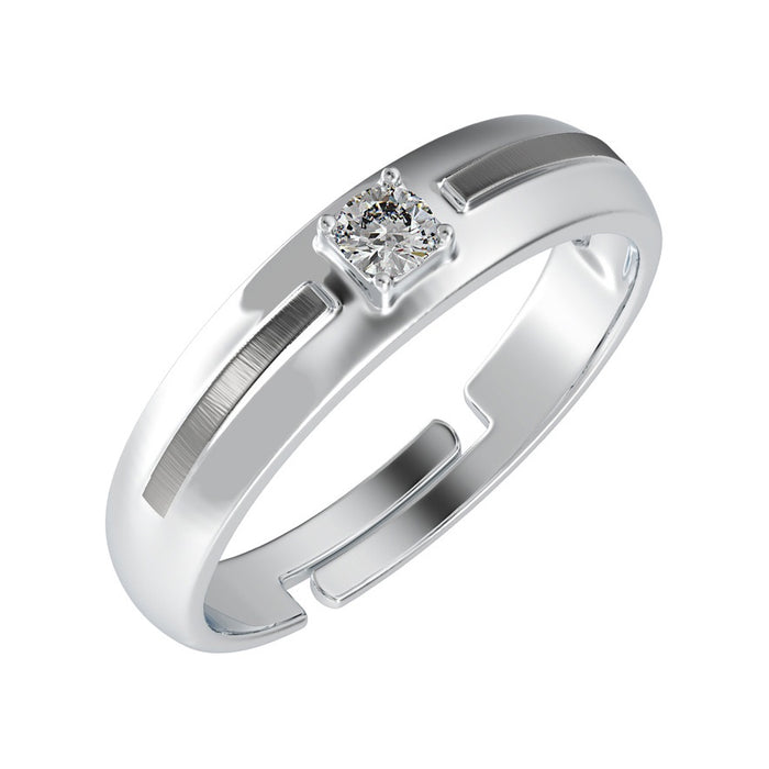 CLARA Pure 925 Sterling Silver Nario Adjustable Ring Gift for Men and Boys | Partial Matte Finish