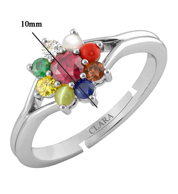 Clara-92.5-Sterling-Silver-Natural-Certified-Navaratna-Stone-Original-Nine-gems-Adjustable-Ring-for-Women-and-Girls