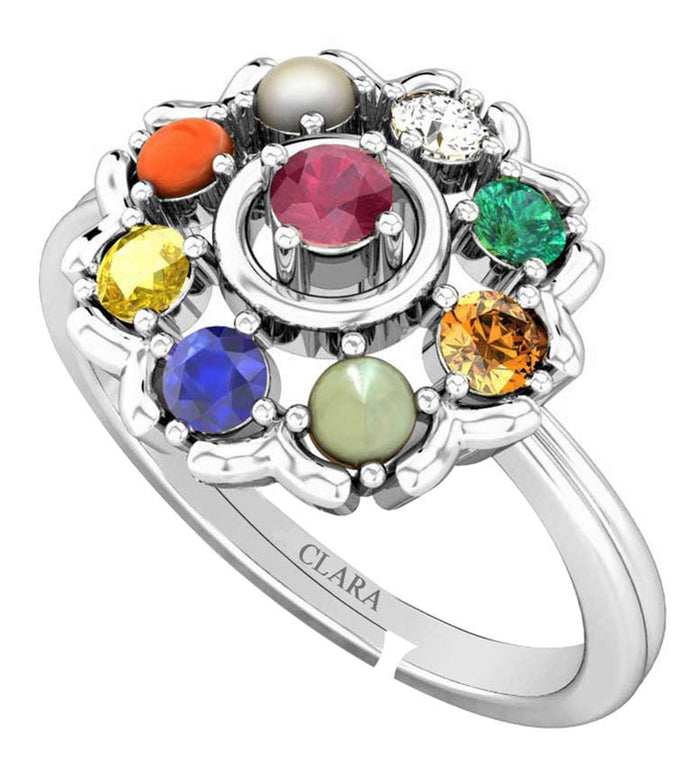 Clara-92.5-Sterling-Silver-Natural-Certified-Navaratna-Stone-Original-Nine-gems-Adjustable-Ring-for-Women-and-Girls