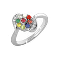 Clara 925 Sterling Silver Natural Certified Navaratna Stone Original Nine Planets Adjustable Ring for Women and Girls