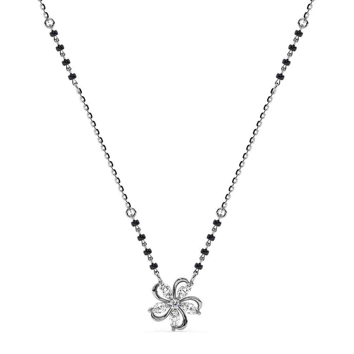 Silver Flower Mangalsutra