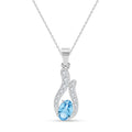 Silver Nilda Sky Blue Pendant with Chain